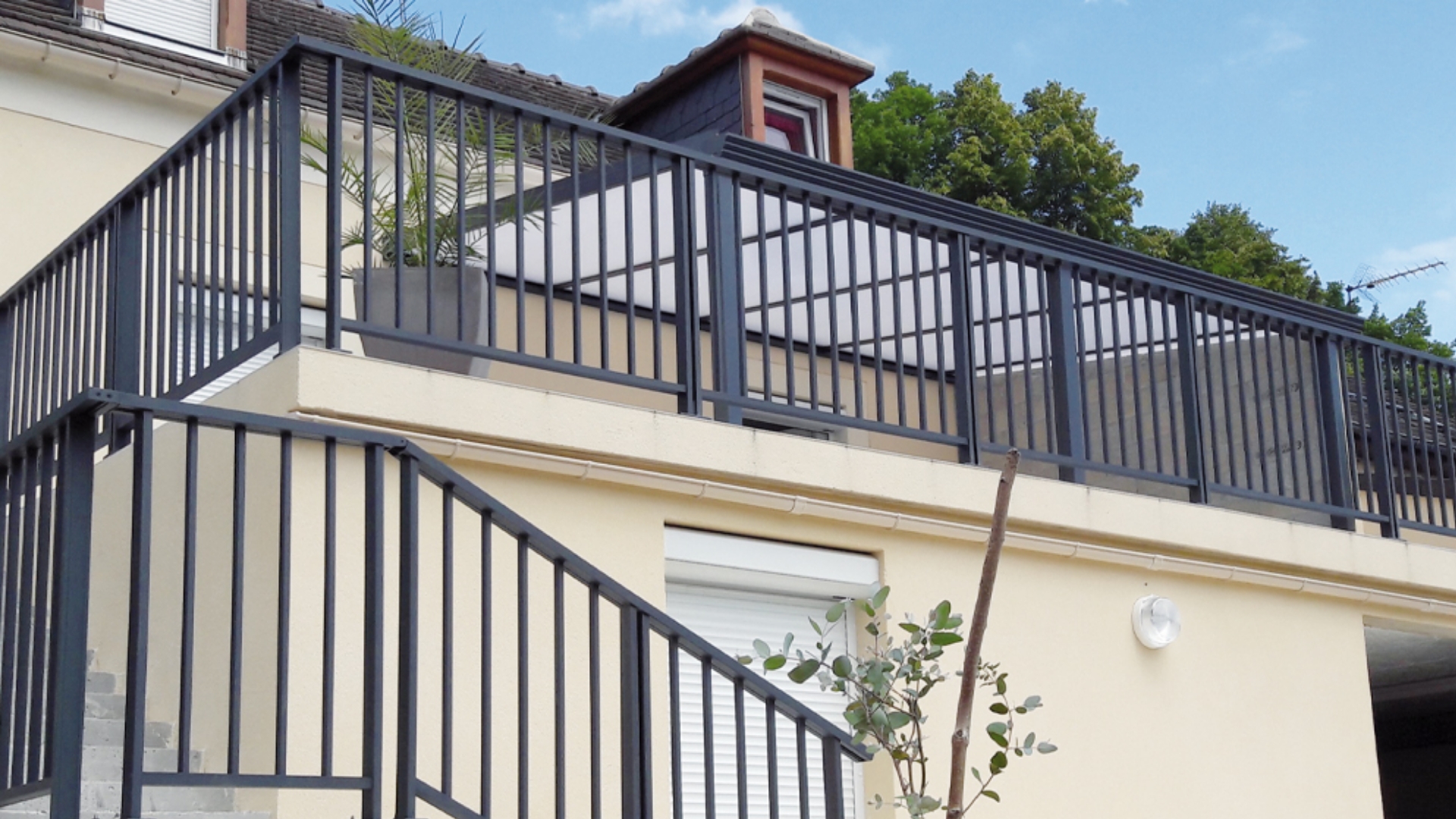 Garde-corps Linconyl terrasse avec escalier