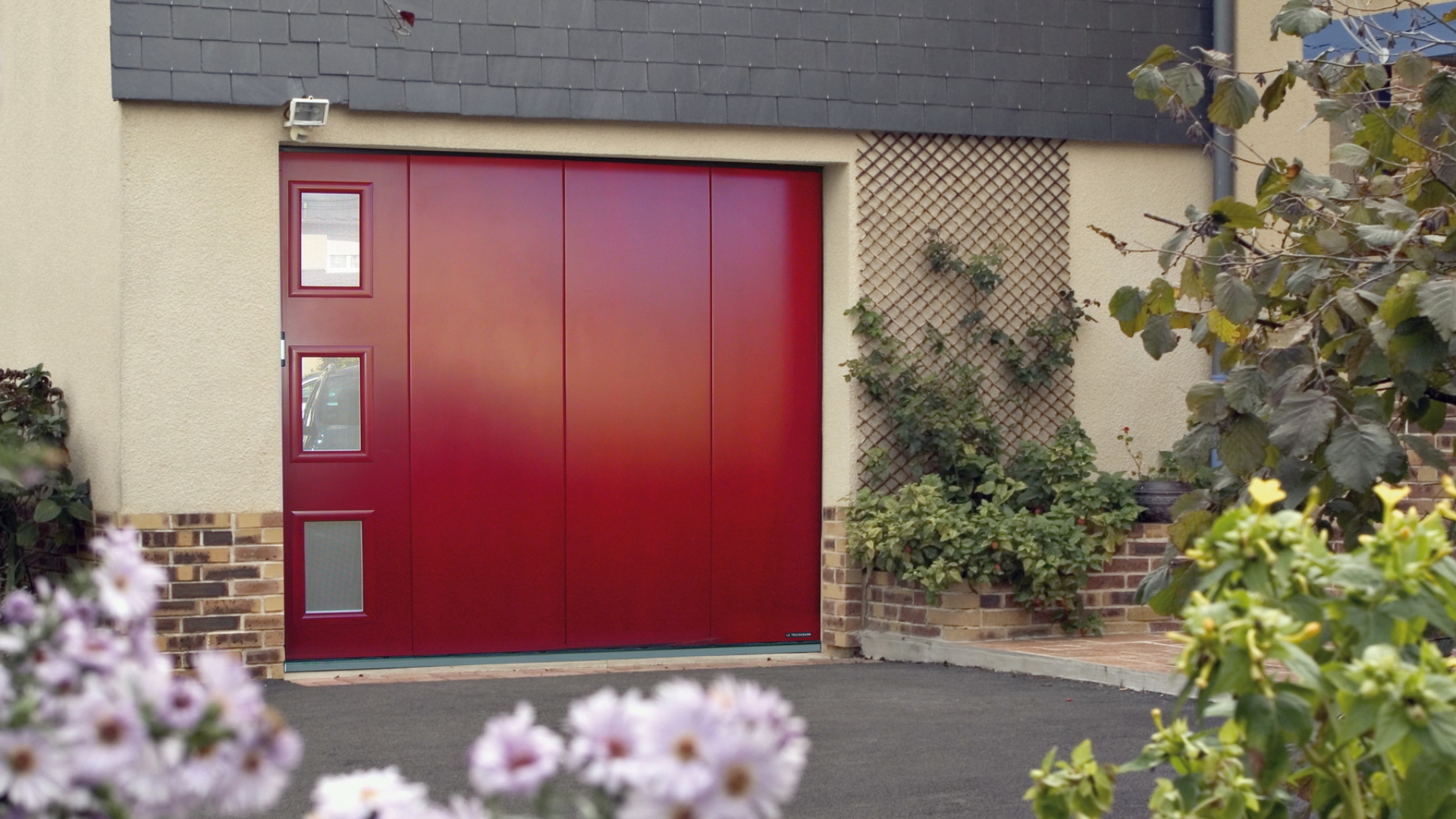 Porte de garage coulissante Linconyl rouge