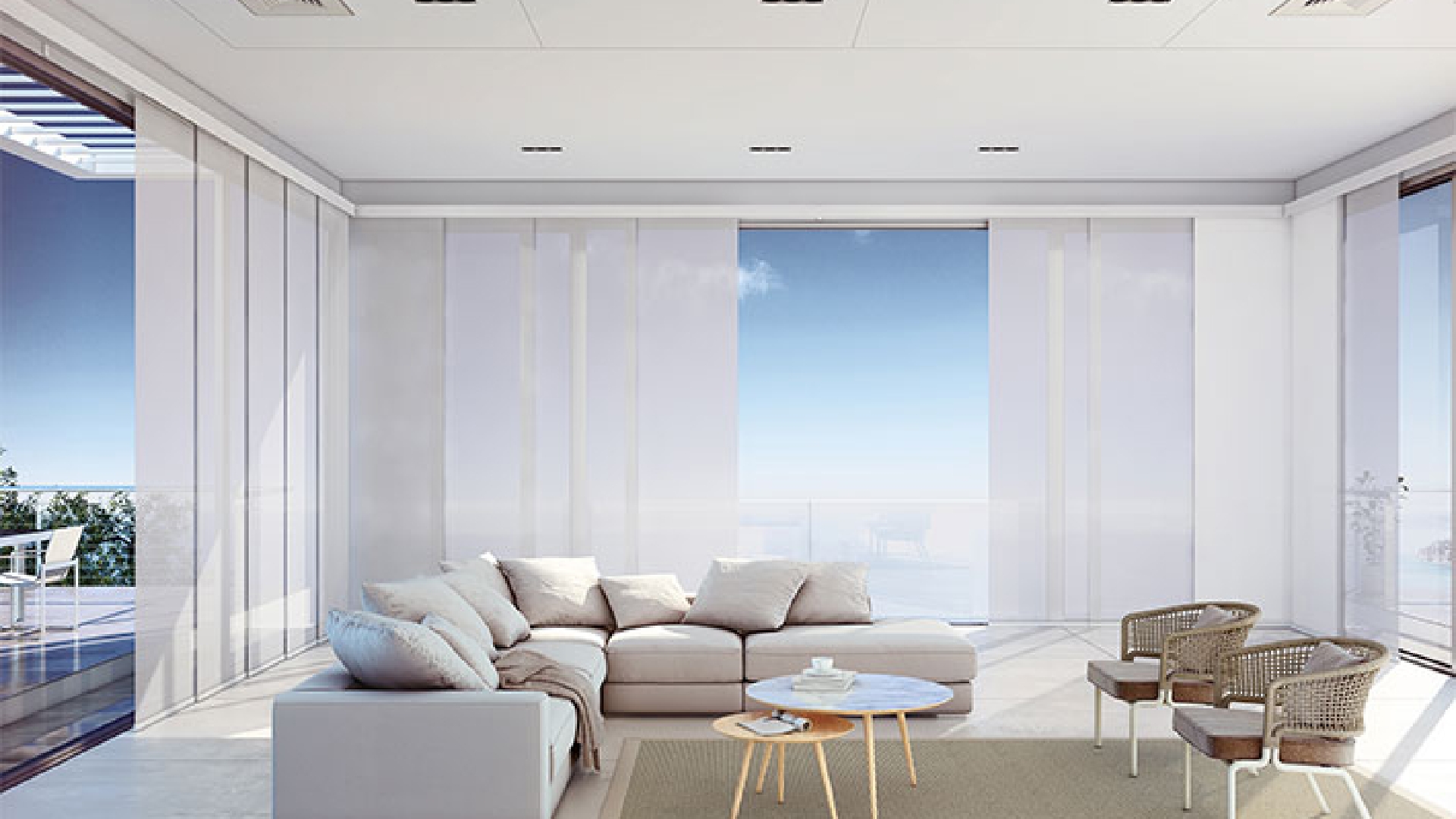 Store panneau japonais Linconyl blanc